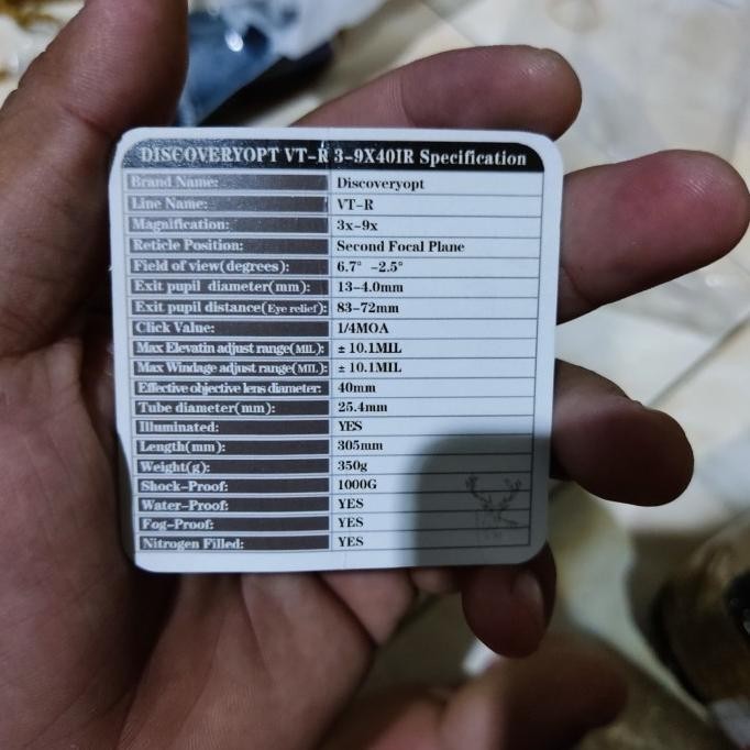 Teleskop Discovery Vtr 3-9X40Irac