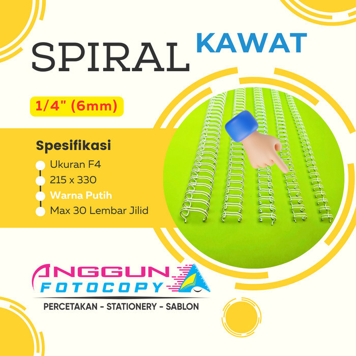Spiral Kawat F4 1/4" (6mm) Putih