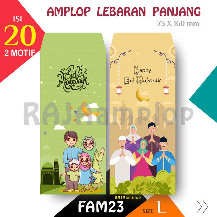 

Limited! Amplop Lebaran Idul Fitri BESAR seri Keluarga yg murah tp berkualitas - FAM23 - 20 pcs L New