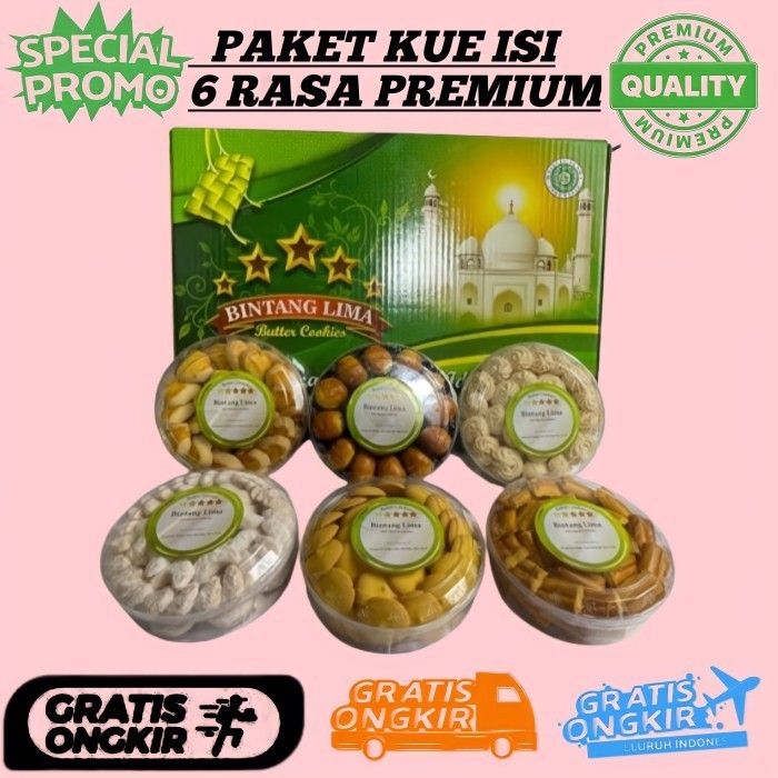 

Limited! PAKET KUE KERING LEBARAN PARCEL PUTRI SALJU NASTAR KACANG ENAK B 5 BSR New