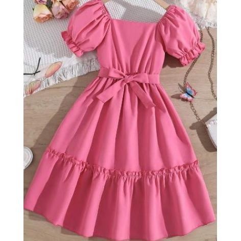 dres anak tangan pendek usia 3-12tahun/dres anak tanggung/gaun pesta anak perempuan/gaun anak/iner a