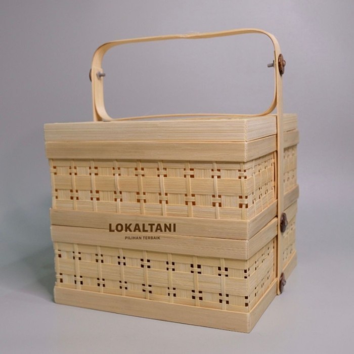 

Hampers Rantang Bambu Makanan 25Cm Susun 2/ Rantang Kotak 2 Tingkat