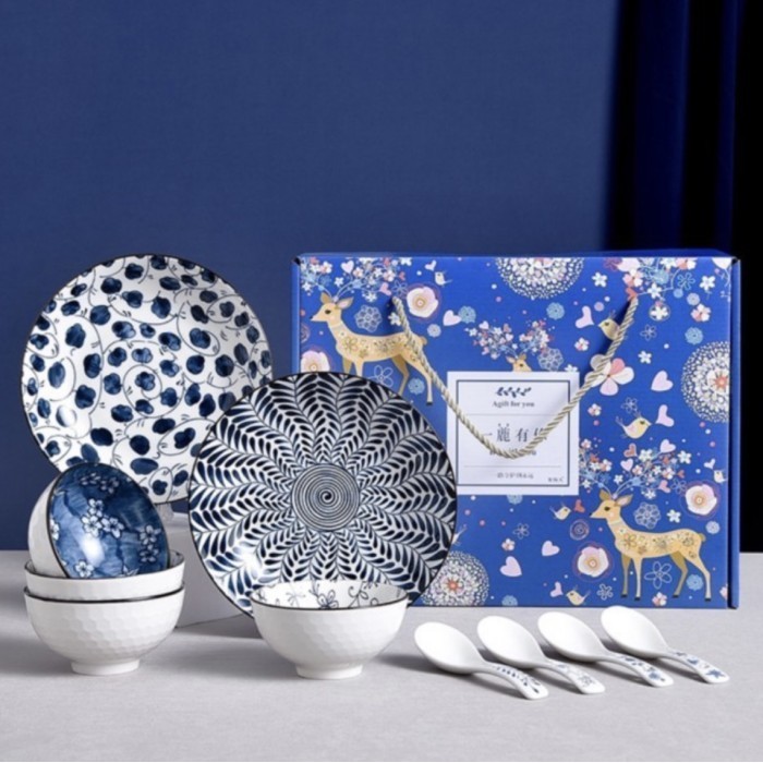 

Wedding Gift Set Ceramic Plate Bowl Hampers Lebaran Natal Kado Ultah