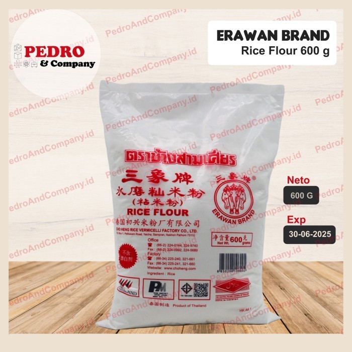 

Erawan Tepung Beras Thailand / Rice Flour Merah (600 Gr)