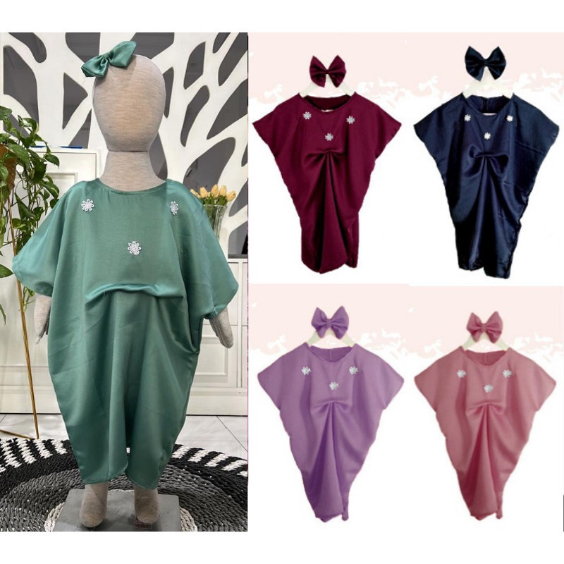 Kaftan Anak Perempuan 12 Thn Umur 5 6 Tahun 8 9 2 3 4 Abaya Remaja Mididress Kaptan Lebaran Syari Se