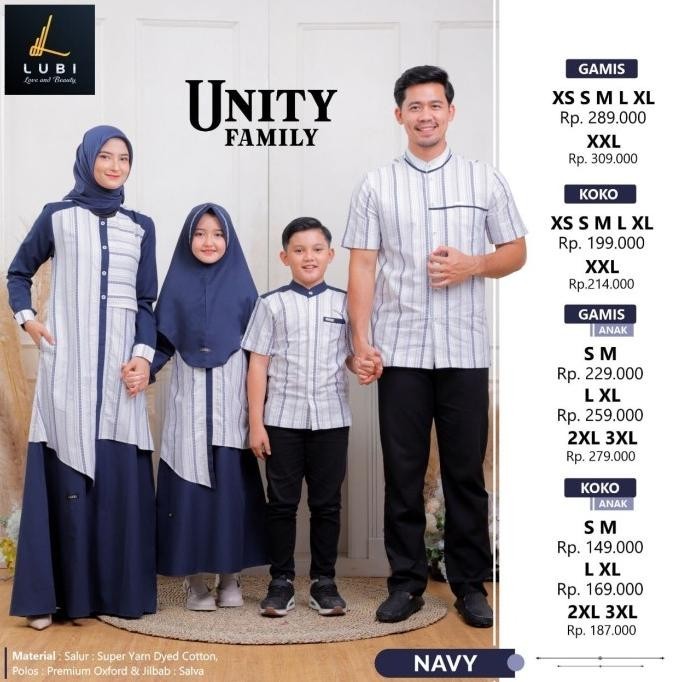 Sarimbit Lubi Unity Family Navy Original