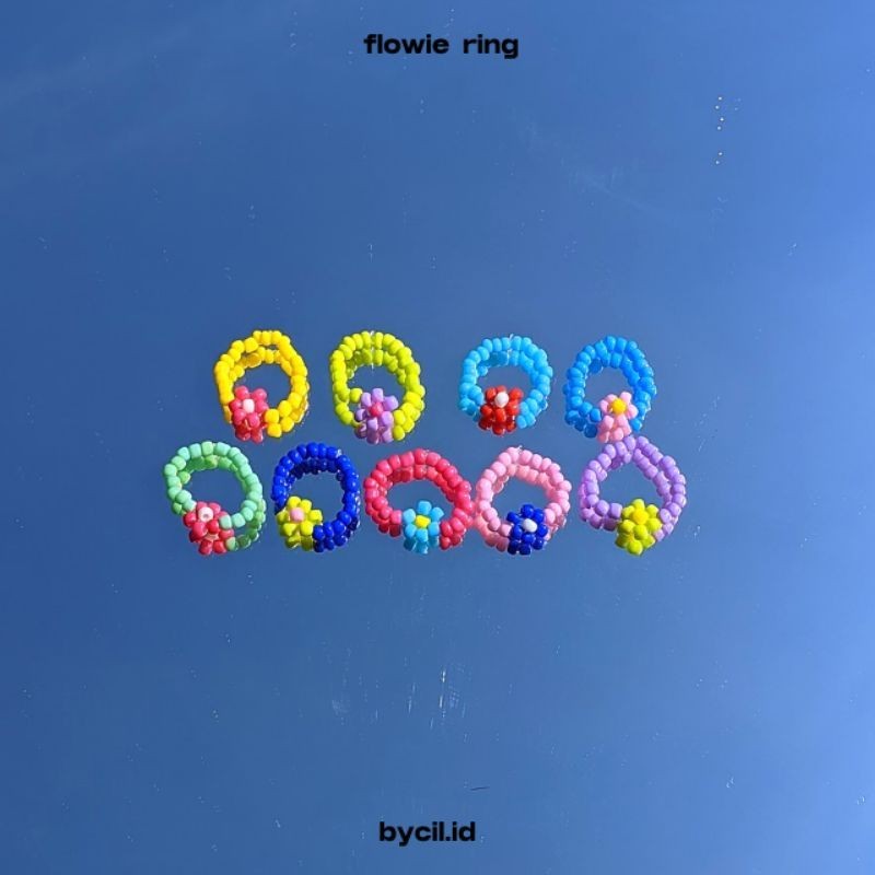 bycil.id flowie ring | cincin manik | beads ring | cincin aesthetic
