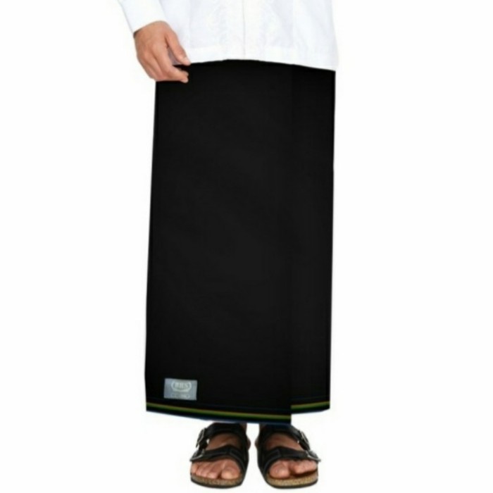 Sarung Tenun Bhs Khusus Hitam Polos Tumpal Kembang /Sarung Bhs Cosmo