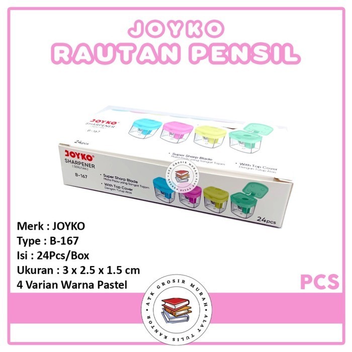 

Joyko - Rautan Sil B-167 Sharer Warna Pastel - Box