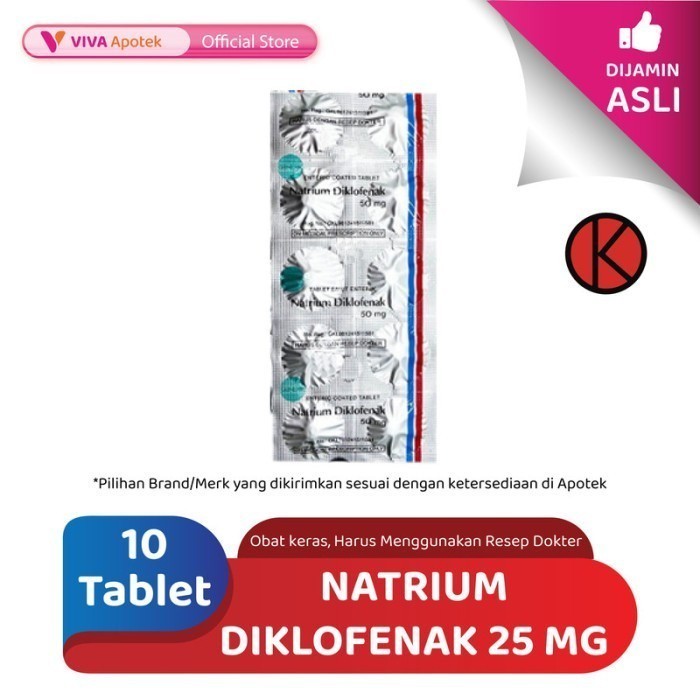 Natrium Diklofenak 25 mg / Nyeri Sendi / Bengkak / Radang (10 Tablet)