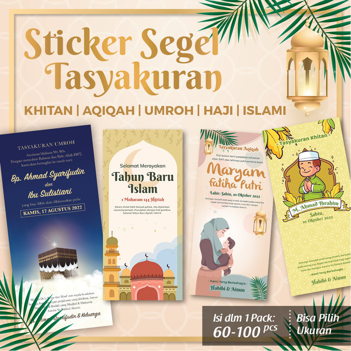 

_^_^_^] Sticker Segel Tasyakuran/ Khitan/ Aqiqah/ Umrah/ Haji/ Maulid, dll