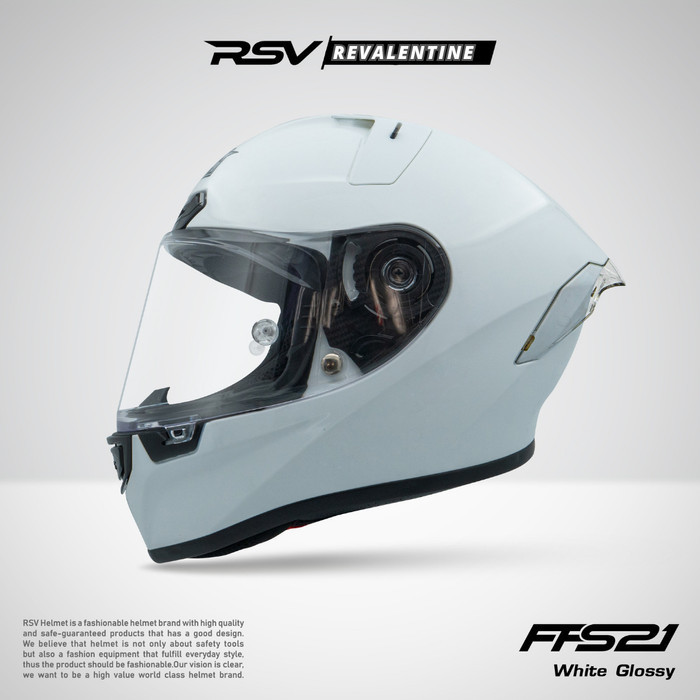 TERBARU RSV FFS21 WHITE ORIGINAL HELM MOTOR FULL FACE FFS-21 PUTIH ORI SNI