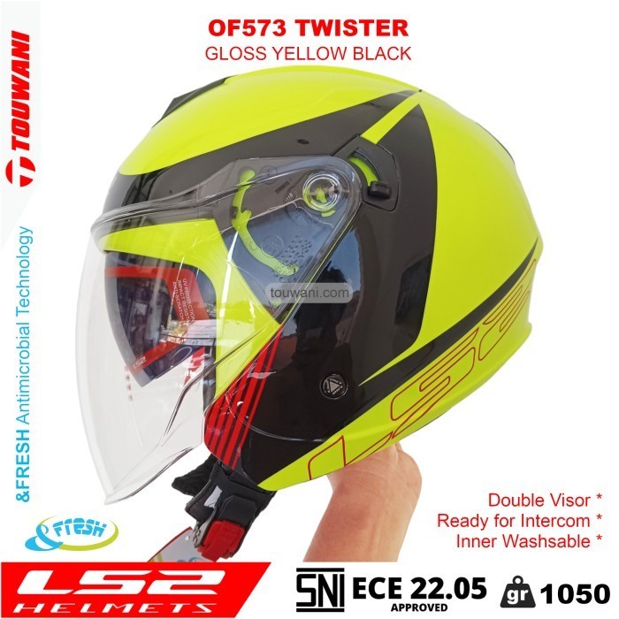 TERBARU Helm LS2 OF573 Twister Open Face Helmet Yellow