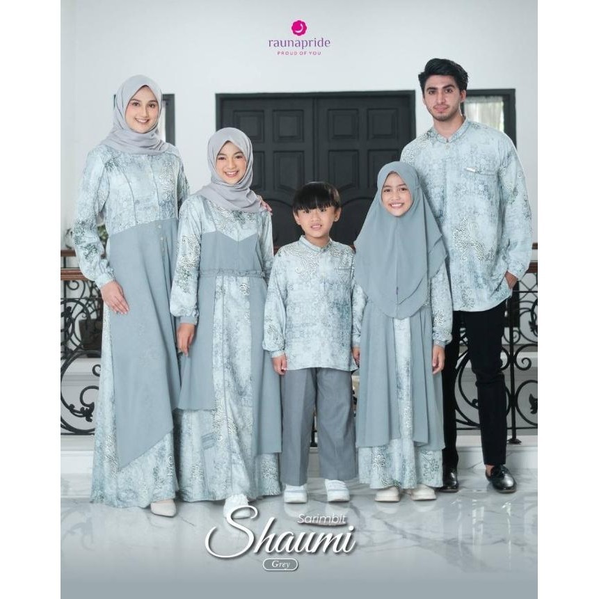 Rauna - Baju Keluarga - Sarimbit Shaumi - Grey Original