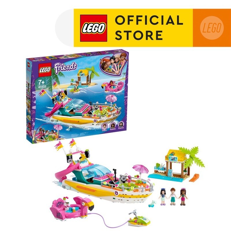 LEGO Friends 41433 Party Boat (640 Pieces) Mainan Anak Balok Susun Karakter Kapal Pesta (7 Tahun +)