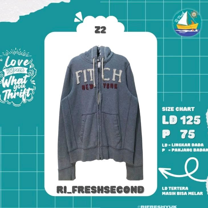 ZIPPER HOODIE ABERCROMBIE (S) ORIGINAL