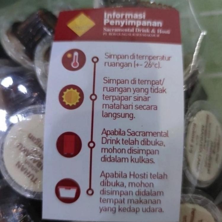 

Anggur Perjamuan/ Sacramental Drink Merk Ros Gung+Hosti Ayat (1 Set/Paket) Barangbaru