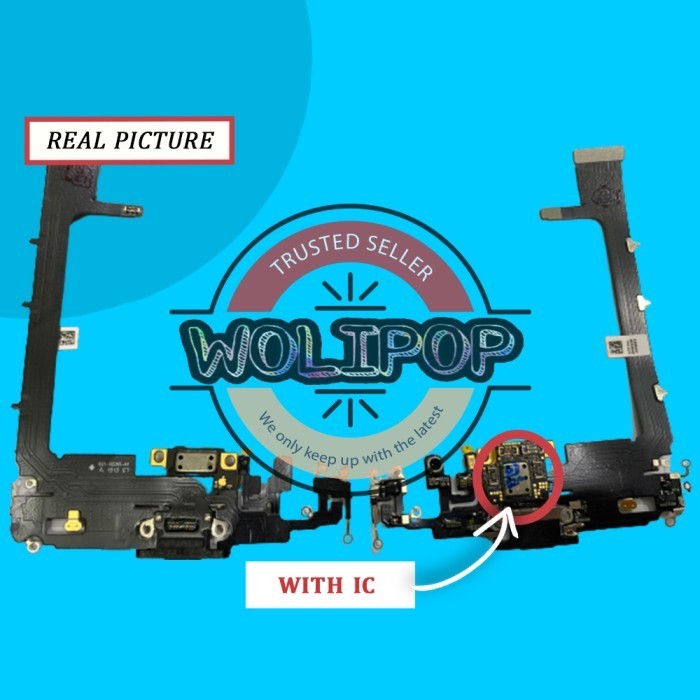 Flexible Flexibel Connector Charger Mic Iphone 11 Pro Max With Ic Ori