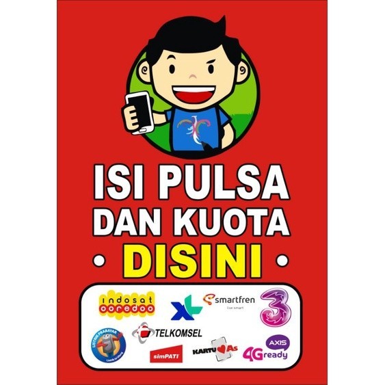 

Stiker Vinyl Glossy Pulsa Kuota Uk. A4 Full Color