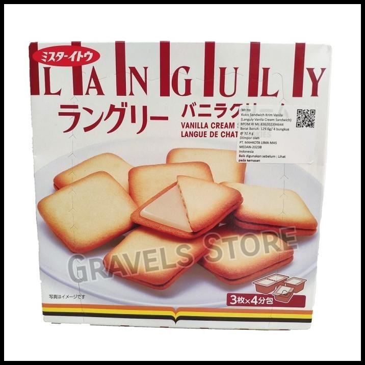 

Mr Ito Languly Vanilla Cream Sandwich - Vanila Cookies Jepang