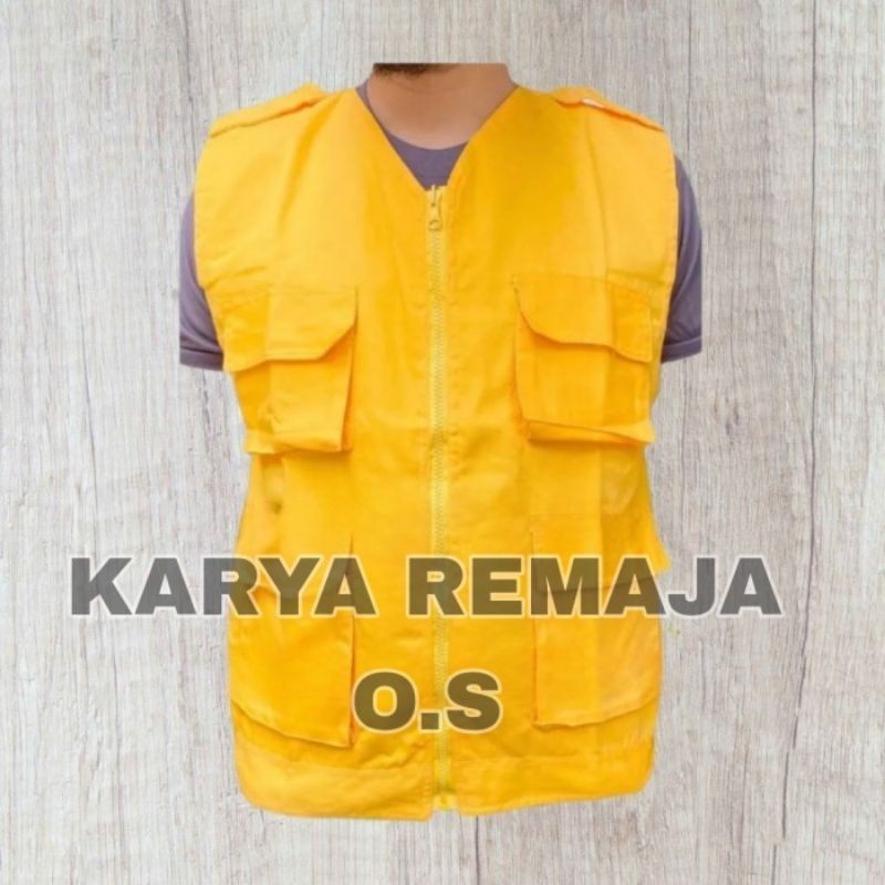 Rompi Polos Katun Rompi Proyek Rompi Lapangan KUNING Rompi Parkir Rompi polos premium