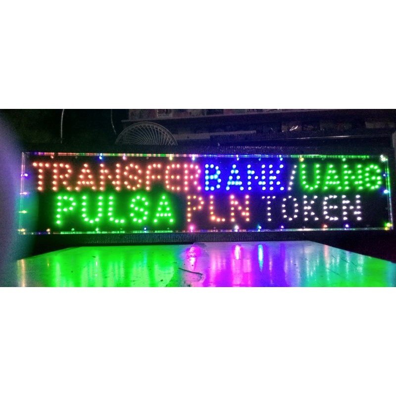 Lampu Tulisan Transfer /Uang, Pulsa Pln Token