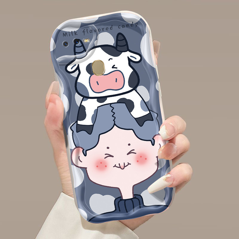 Casing Hp OPPO A7 A5s A12 A12s A11K Case pola sapi dan perempuan Softcase tahan guncangan baru pelin
