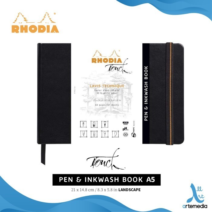 

Buku Sketsa Rhodia Touch A5 Lavis Technique Inash Sketchbook