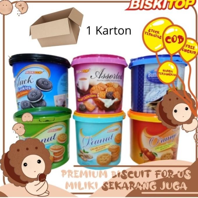 

BISKITOP - (1 Dus) Biskuit Ember Timbo Round 2.4 KG Biscuit Lebaran