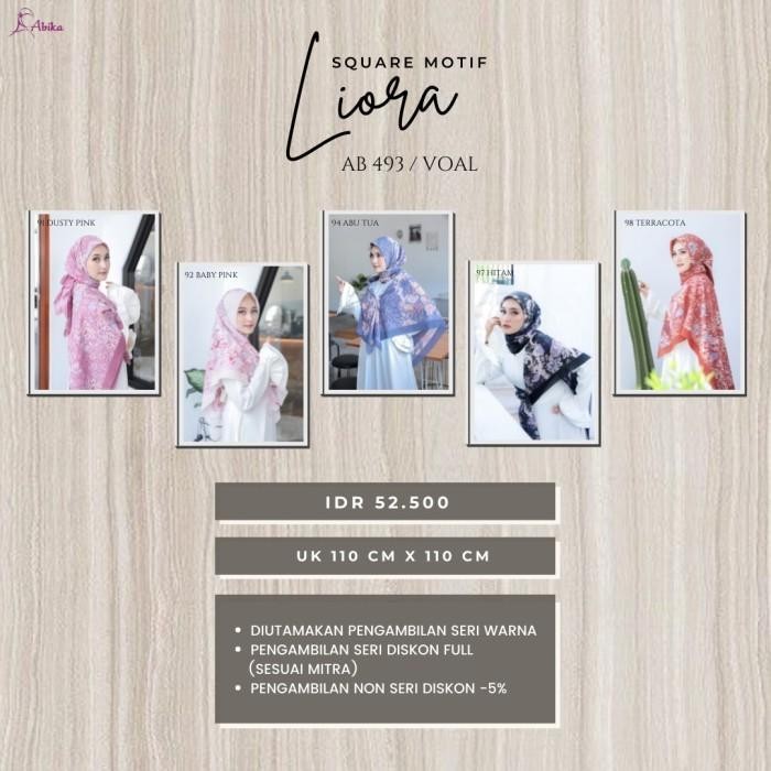 Kerudung Segi Empat Abika Liora Square Motif All Size Ready