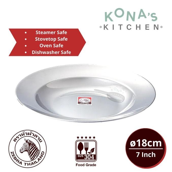 Zebra Deep Plate 7" (120018) / Piring Stainless
