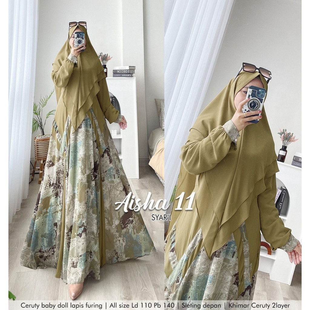 NEW PREMIUM DAILY HIJAB Shopia Gamis syari ceruty motif maxi busui muslimah set khimar syari Marwah