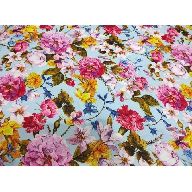 

Kain Print Bunga Sutra / Ity Crepe - Poppy Flower (Per 0,5 Meter) Limited Edition