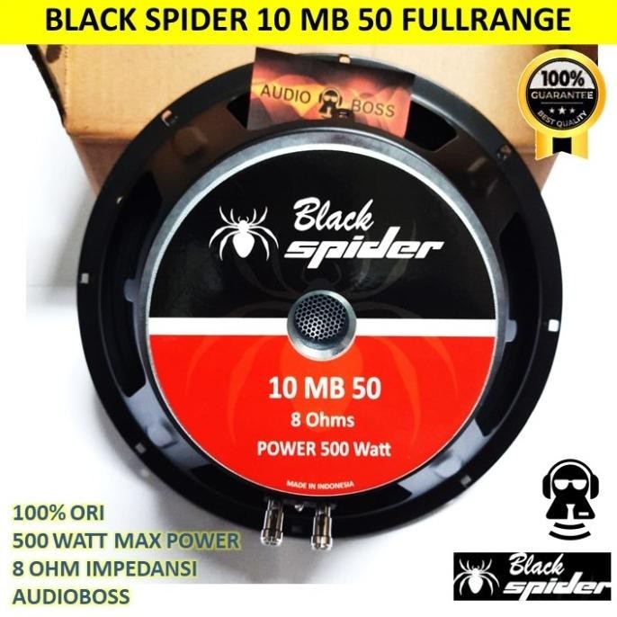 Speaker Full Range 10" 10 inch Black Spider 10 MB 50 Mid Bass Outdoor