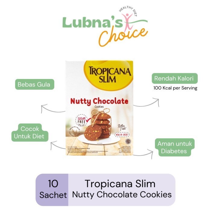 

BERMUTU Tropicana Slim Nutty Cookies Chocolate - Snack Biskuit Diet Low Fat