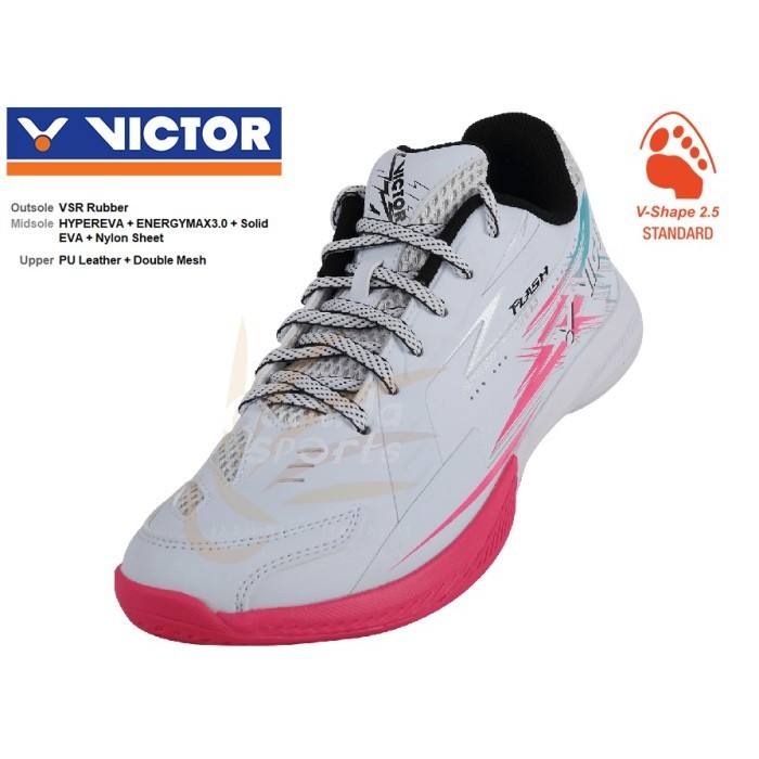 SEPATU BADMINTON VICTOR FLASH AQ / VICTOR FLASH PUTIH