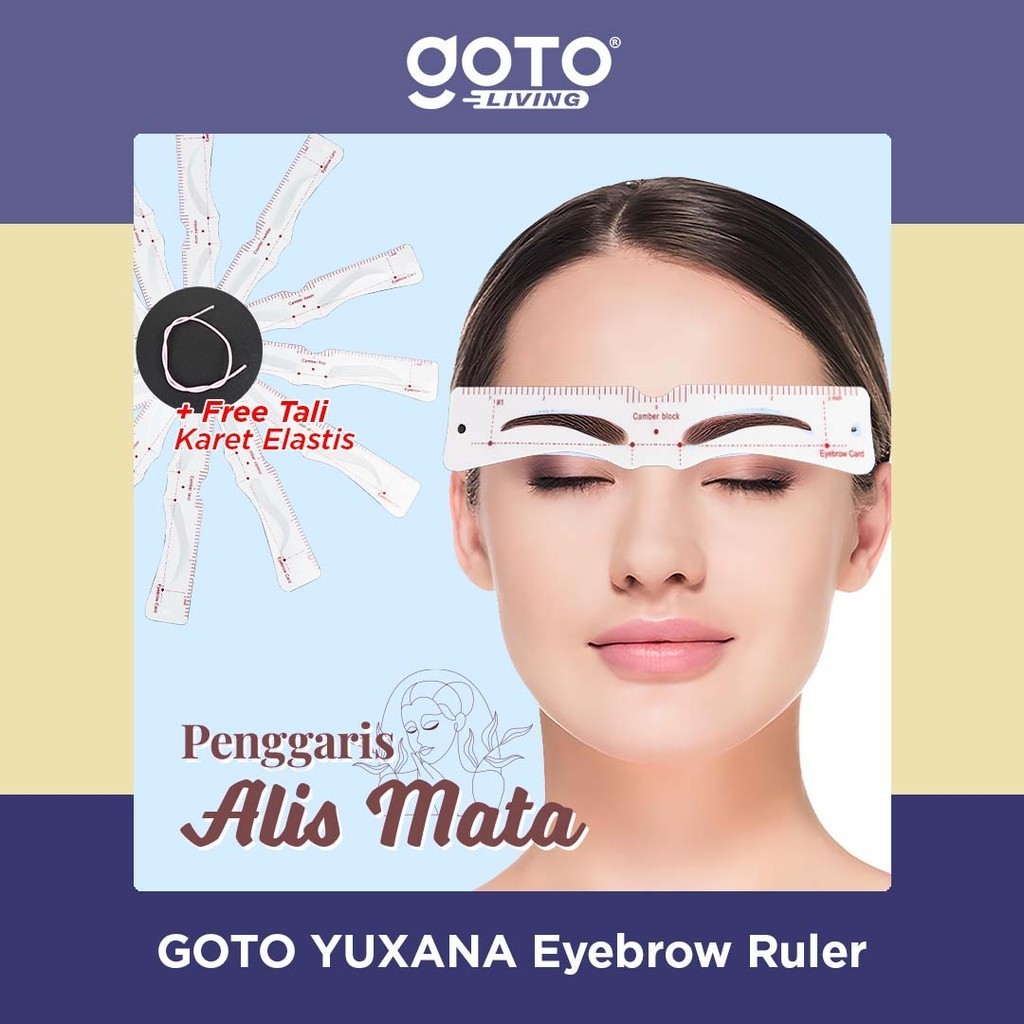 Goto Yuxana Eyebrow Ruler Cetakan Pencetak Alis Tali Karet Set 12 Pcs