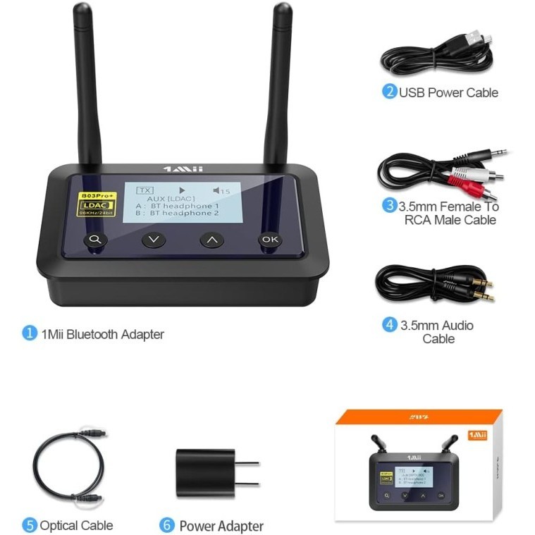 1Mii B03Pro+ B03Pro B03 Pro Plus Bluetooth 5.0 Transmitter & Receiver