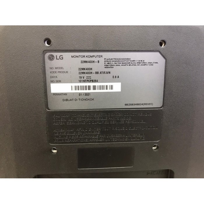 Sec - Monitor Lg 22Mk400H-B (22")