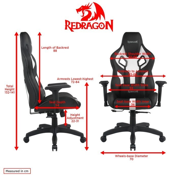Redragon Capricornus C502 Premium Quality Kursi Gaming Chair White