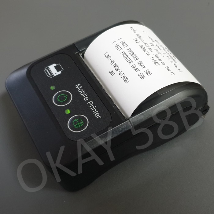 Mini Portable Printer Ppob / Kasir 58Mm Thermal Ok-58B (Usb+Bluetooth)