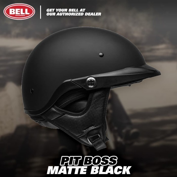 Helm Bell Pit Boss Matte Black Open Face Cruiser