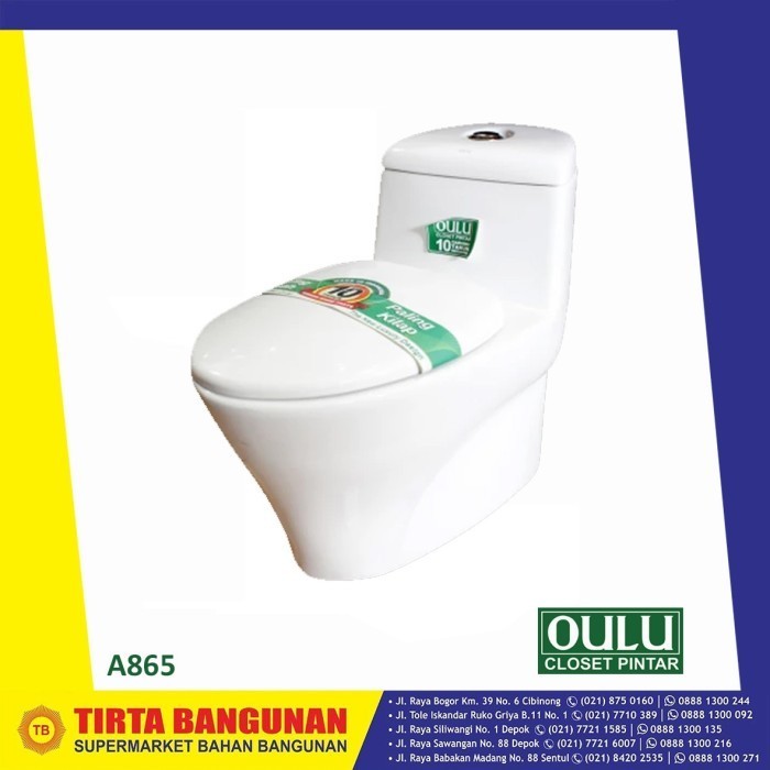 Oulu A865 N Kloset Duduk/ Toilet One Piece/ Toilet Duduk White