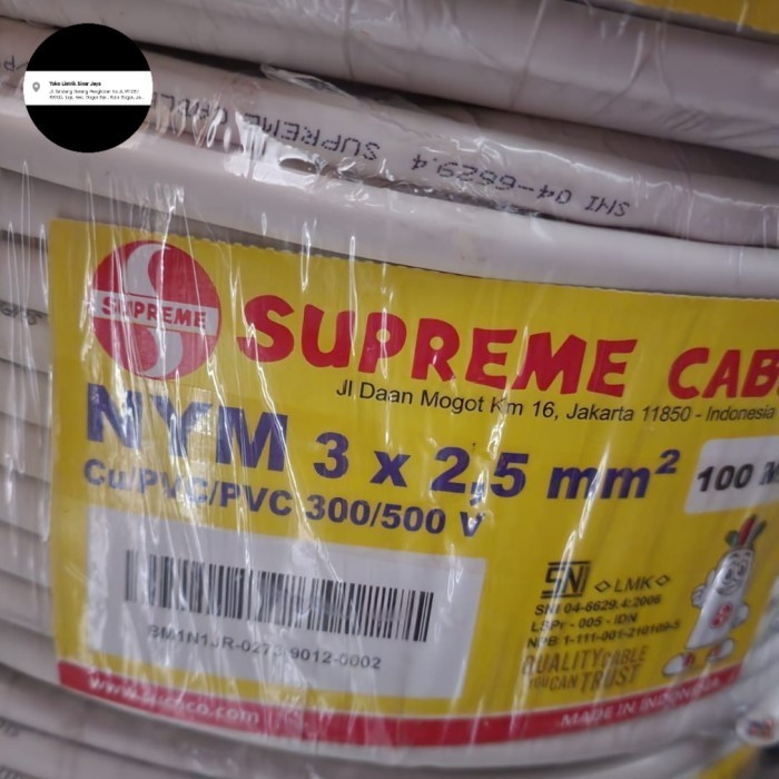 Masih Ada! Kabel Supreme 3X2.5 / Nym 3X2,5 Supreme 100 Meter