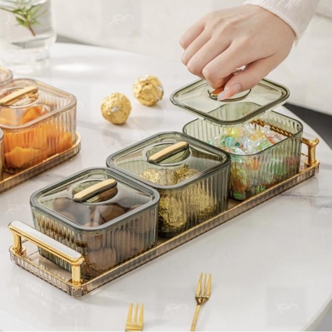 

P19A Hampers lebaran toples kue kering snack cantik set premium tray korea