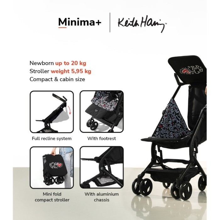 Cocolatte Keith Haring Minima+ Black Stroller