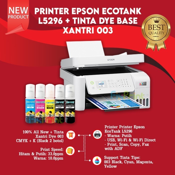 Epson L5296 L5290 Pengganti L5190 Print A4 Scan Copy F4 Wifi Adf Fax