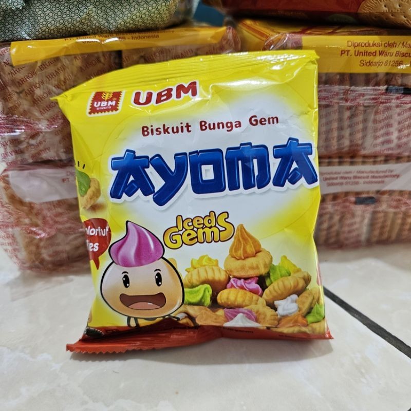 

UBM Biskuit Bunga Gem AYOMA 40GR | Ayoma Iced Gems Colorful Bites