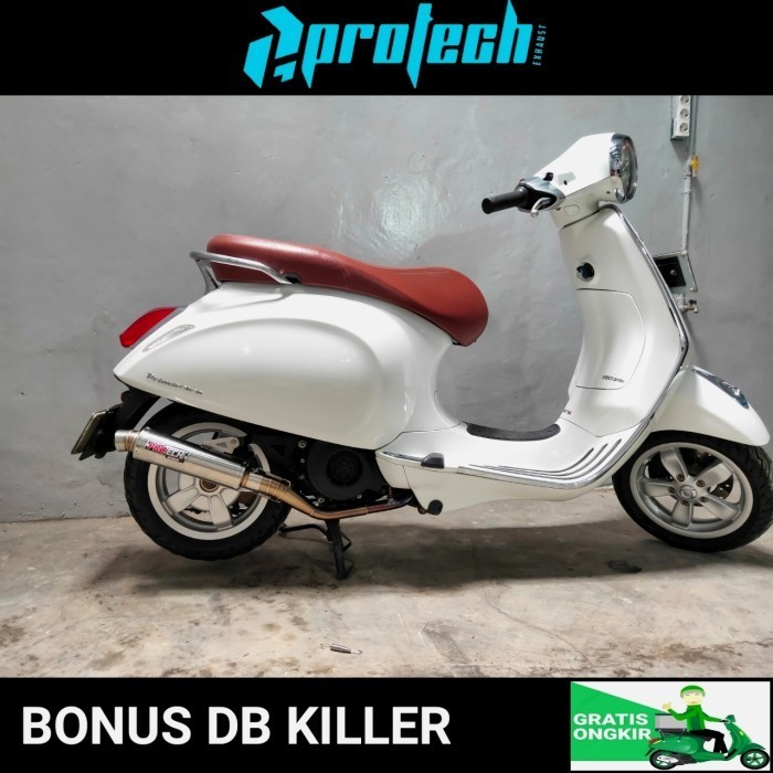 knalpot racing protech Vespa LX 150 3V S Primavera Sprint I-GET ABS