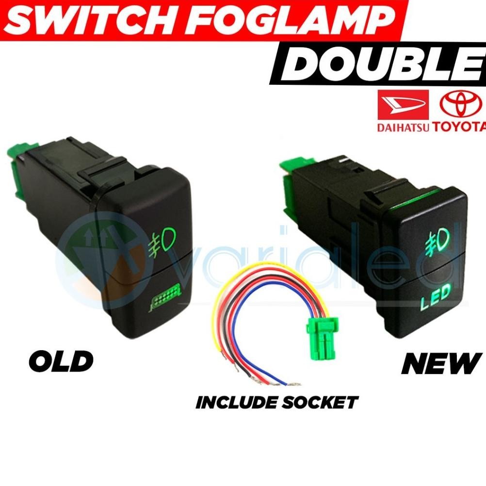 "Gratis Upgrade" Switch Saklar Foglamp Double Tombol Kabel Socket Toyota Dual Button Fog Lamp Foglig